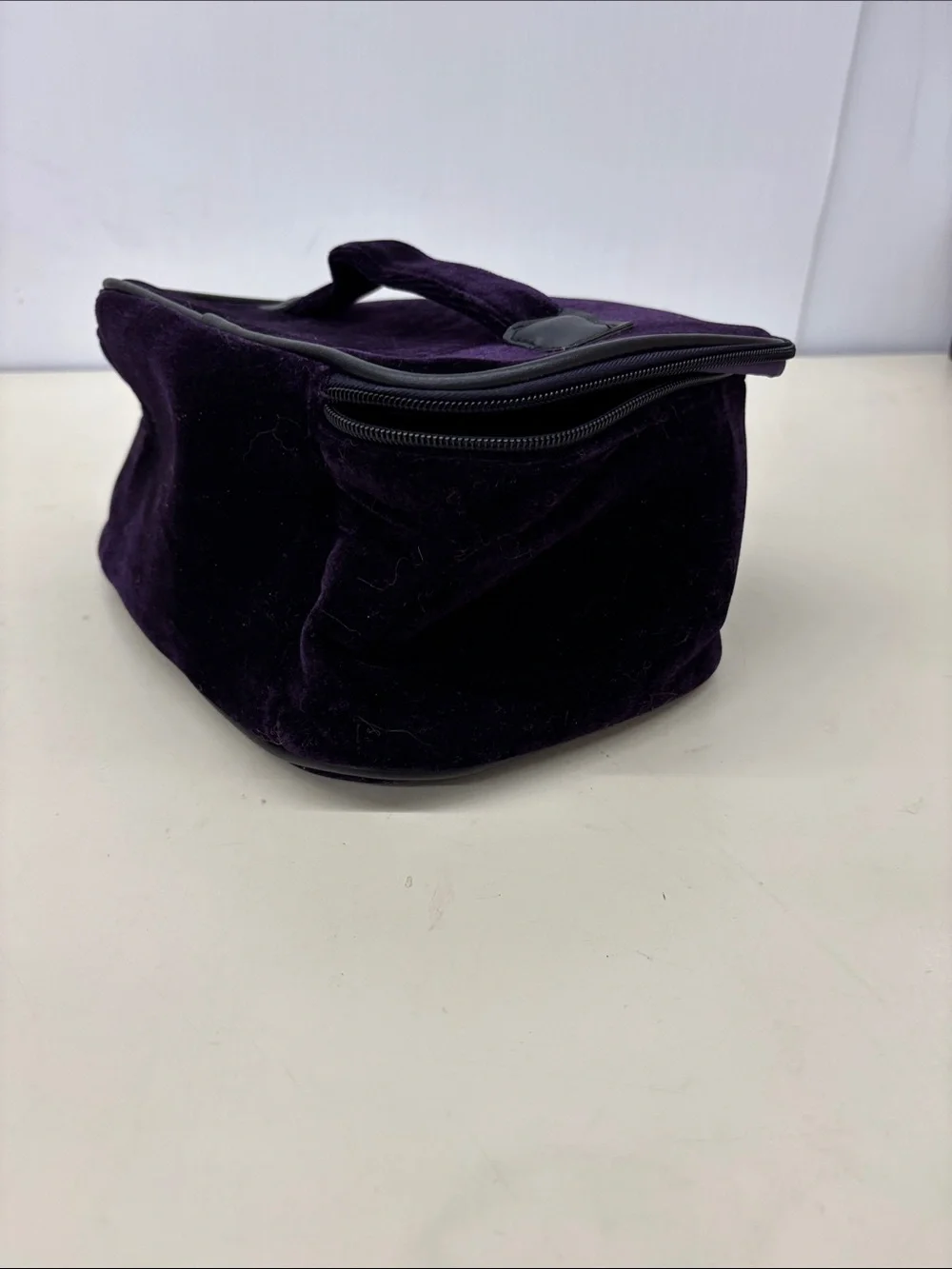 Velvet Cosmetic Train Case in Deep Purple